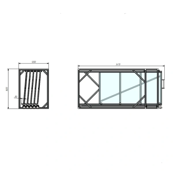 Стеллаж для вертикального хранения листового металла 2,5х1,25_1т_5к